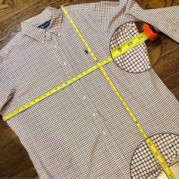 RALPH LAUREN Mens Long Sleeve Red Blue Window Pane Button Down Dress Shirt Sz XL - Picture 5 of 10